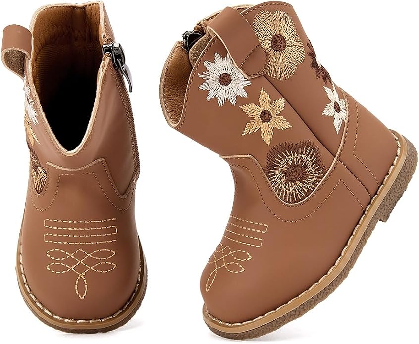 BMCiTYBM Baby Cowboy Cowgirl Boots Infant Western Shoes Boys Girls Round Toe - Image 3