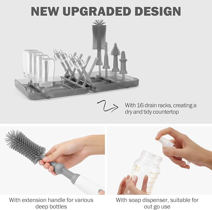 Electric Bottle Brush Cleaner, 9 in 1 Baby Bottle Brush Kit - Image 2