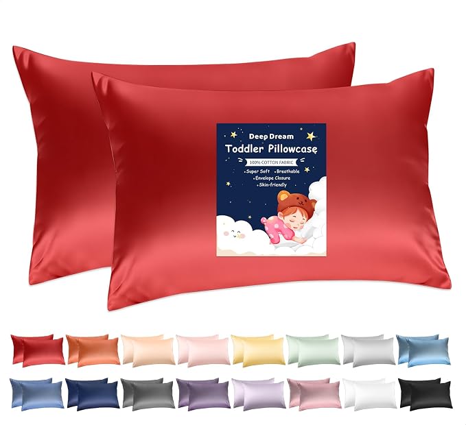 Deep Dream Toddler Pillowcases for 13x18 Pillow 2 Pack, 100% Cotton Travel by DeepDream