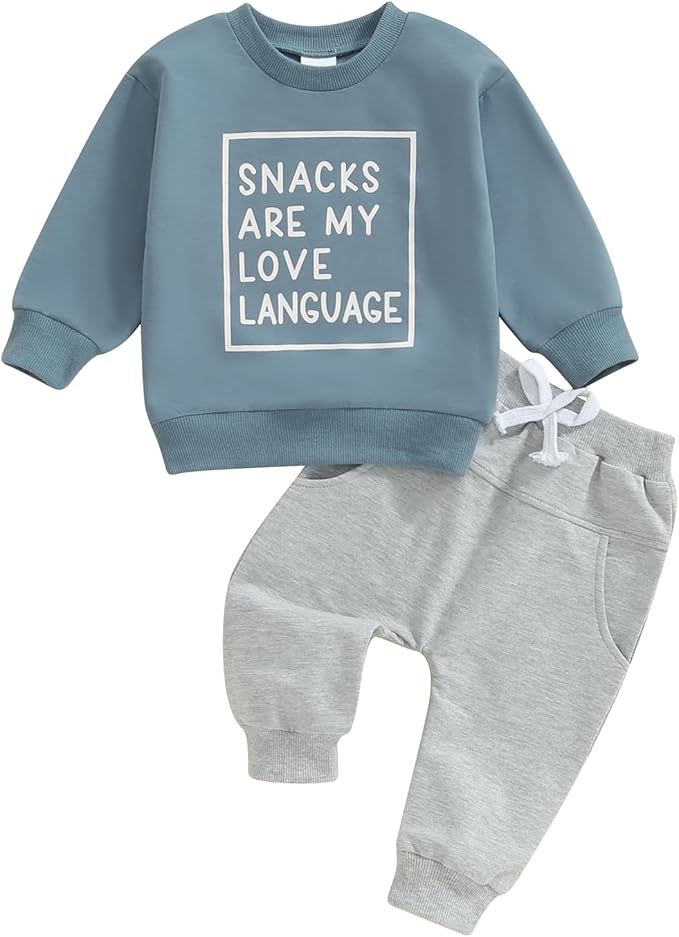 Toddler Baby Boy Fall Winter Outfit Long Sleeve Letter Print Sweatshirts and by Sejardin