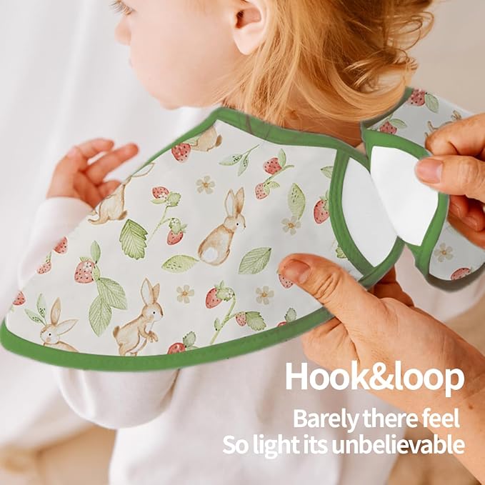 Feeding Bibs for Baby, 3 Pack-Waterproof & Easy Clean Feeding Bibs for Toddlers - Image 4
