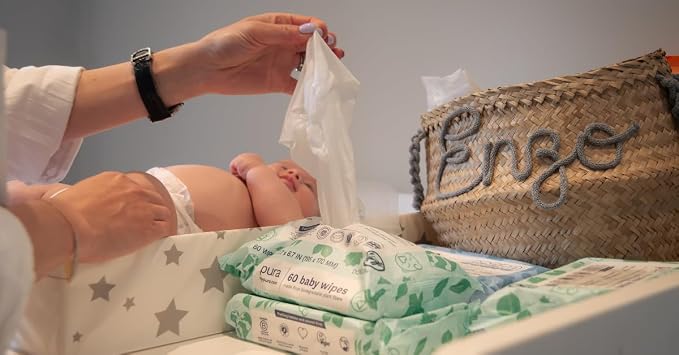 Pura Baby Wipes 3 x 60 per pack 100% Plastic-Free & Plant Based Wipes, 99% Water - Image 10