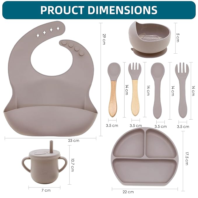 100% Silicone baby feeding set, BPA free Baby dishes set - Image 2