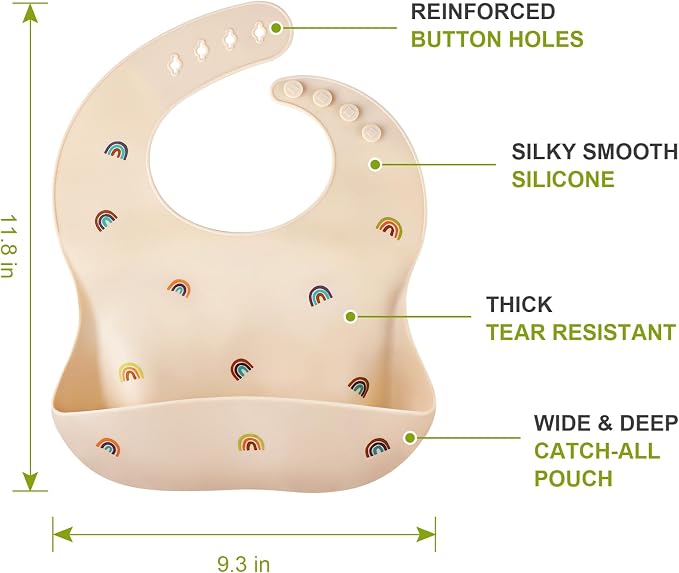 Accmor Silicone Baby Bibs, Waterproof Soft Bibs - Image 8