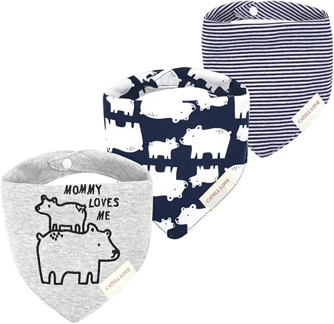 JN&LULU 3 Pack Newborn Baby Bibs Bandana Drool Bibs by JNLULU