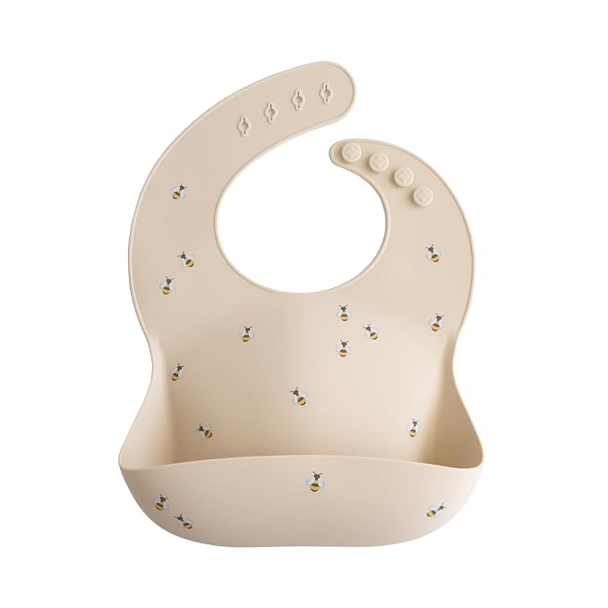 mushie Silicone Baby Bib | Adjustable Fit Waterproof Bibs by mushie