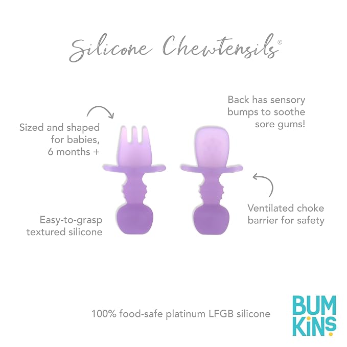 Bumkins Baby Utensils Set, Chewtensils Silicone Spoons - Image 5