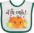 inktastic I'm One- Pumpkin Birthday Autumn Baby Bib by Inktastic