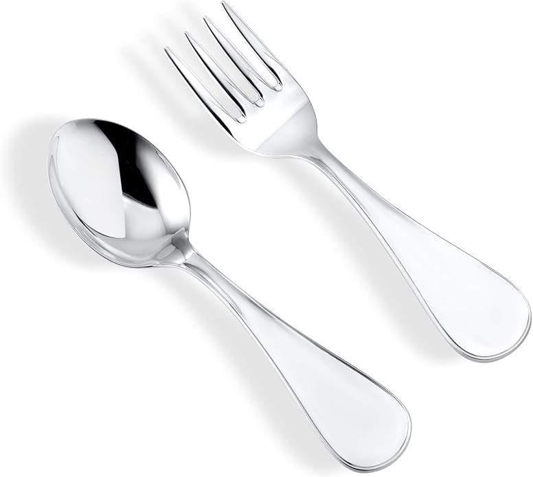 Sterling Silver Baby Spoon Fork Set Personalized Engravable | Complete by Unicornj