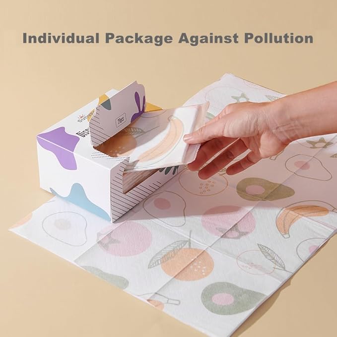 SUNVENO Disposable Baby Placemats – 20 Individually Wrapped Table Mats - Image 4