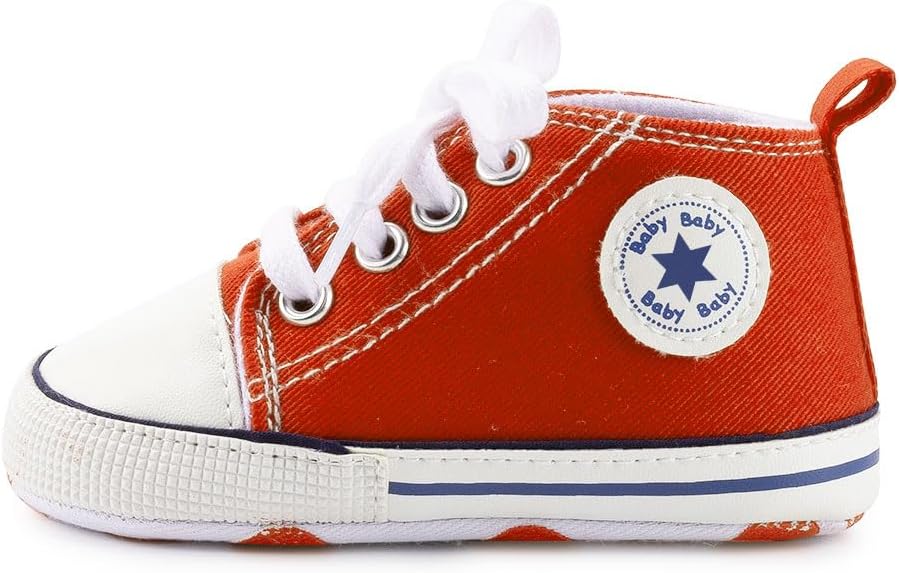 Meckior Baby Girls Boys Canvas Sneakers Soft Sole High-Top Ankle Infant First - Image 6