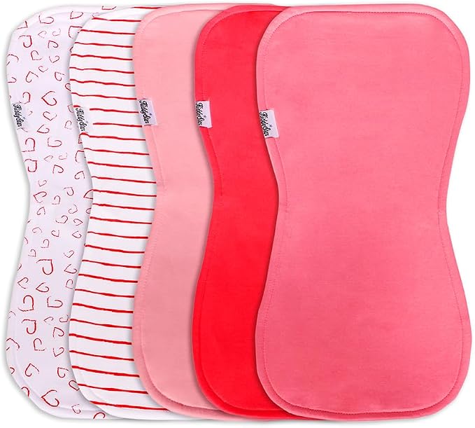 5-Pack Organic Cotton Burp Cloths – Large, Ultra-Soft 3-Layer Towels by KiddyStar%C2%AE