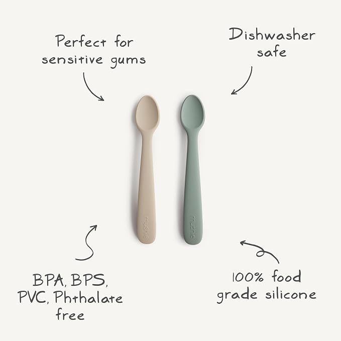 mushie Silicone Baby Feeding Spoons | 2 Pack - Image 6