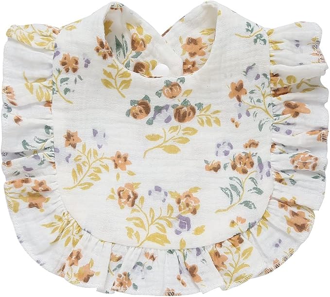4 PACK Solid Muslin Baby Drool Bibs Set - Image 2