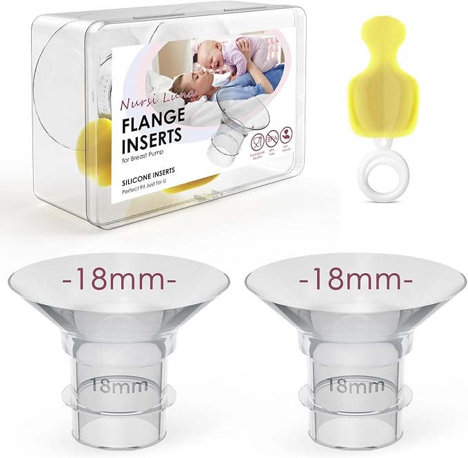Flange Inserts 18mm for 24mm Flange/Shield, Flange Sizing Kit Silicone Flange by NursiLuna