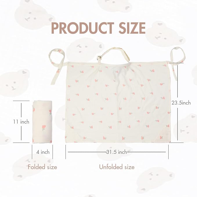 2-Pack Muslin Nursing Cover for Baby Breastfeeding - Image 8