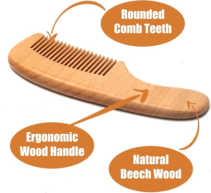 Wooden Baby Hair Brush and Comb Set - Image 4