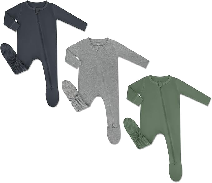 HAPIU Rayon from Bamboo Baby Footed Pajamas, 2 Way Zipper YKK, Footie by HAPIU