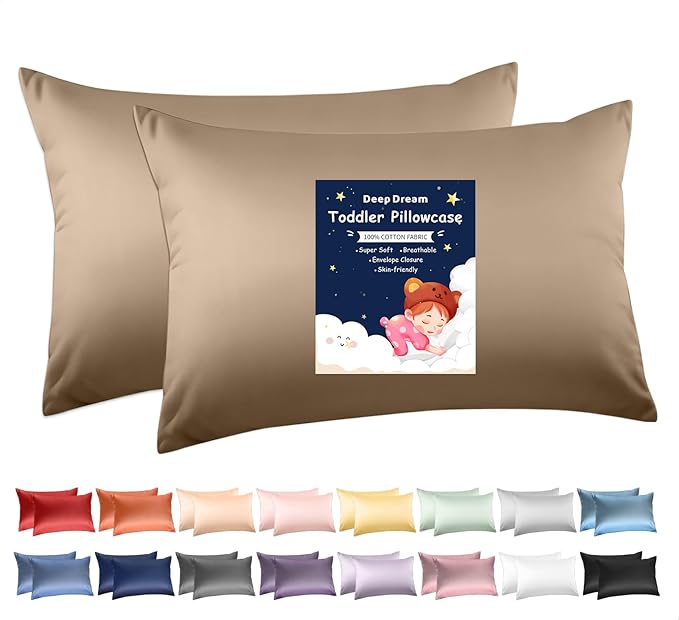 Deep Dream Toddler Pillowcases for 13x18 Pillow 2 Pack, 100% Cotton Travel by DeepDream