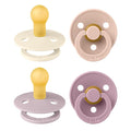 BIBS Pacifiers - Colour 4 Pack | Round Nipple Baby Pacifier | BPA Free Natural by BIBS