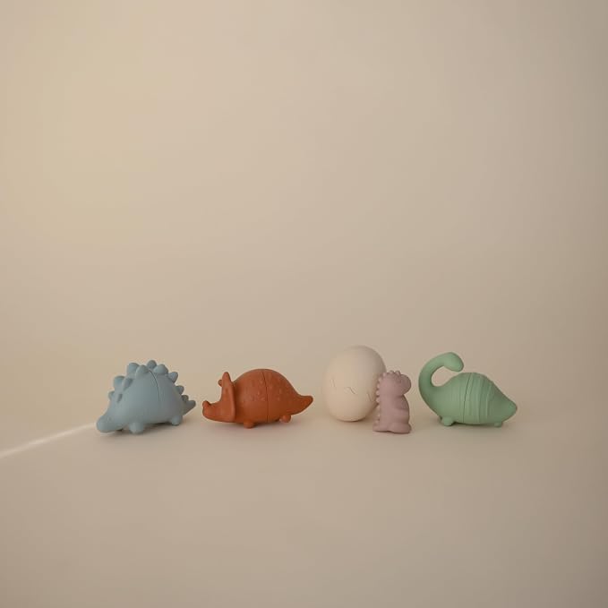 mushie Dino Bath Toys Play Set for Toddlers | 100% Food Grade Silicone | Mold - Image 2