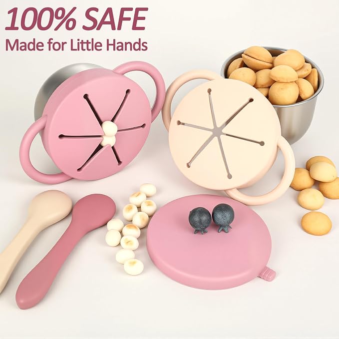 2 Pack Stainless Steel Toddler Snack Cups, Snack Containers - Image 5