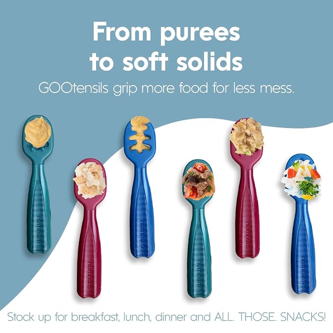 NumNum Baby Spoons Set, Feeding Littles x Silicone Pre-Spoon GOOtensils - Image 7