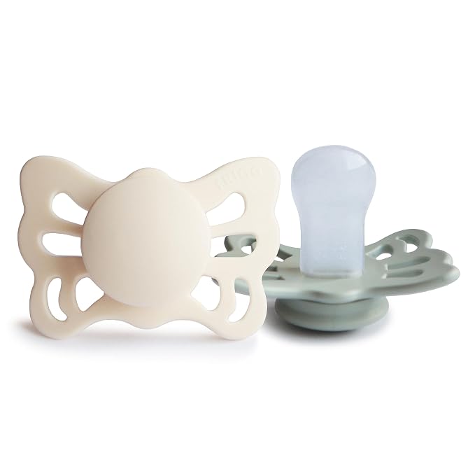 FRIGG Butterfly Anatomical SilkySoft Silicone Baby Pacifier | Made in Denmark | by mushie