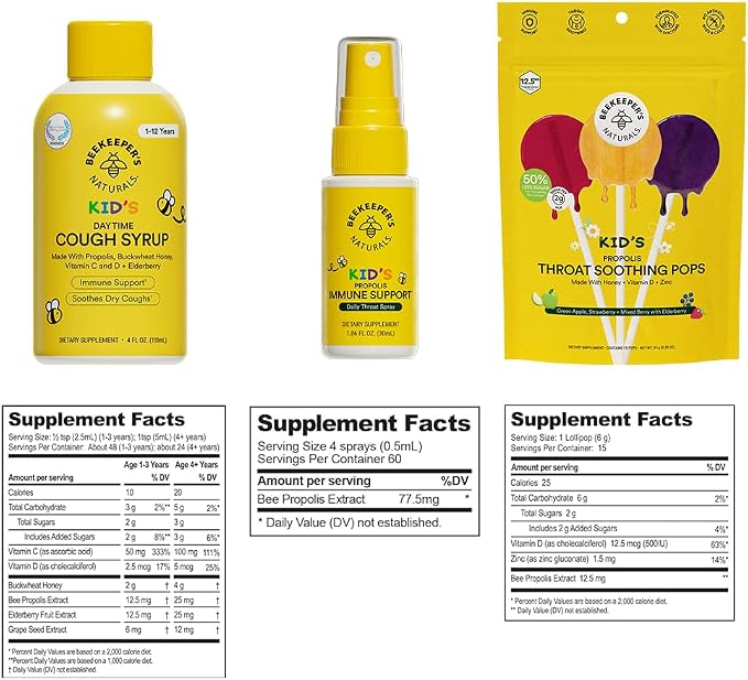 Beekeeper's Naturals Kid's Immune Support Essentials | Kid's Propolis Throat - Image 5