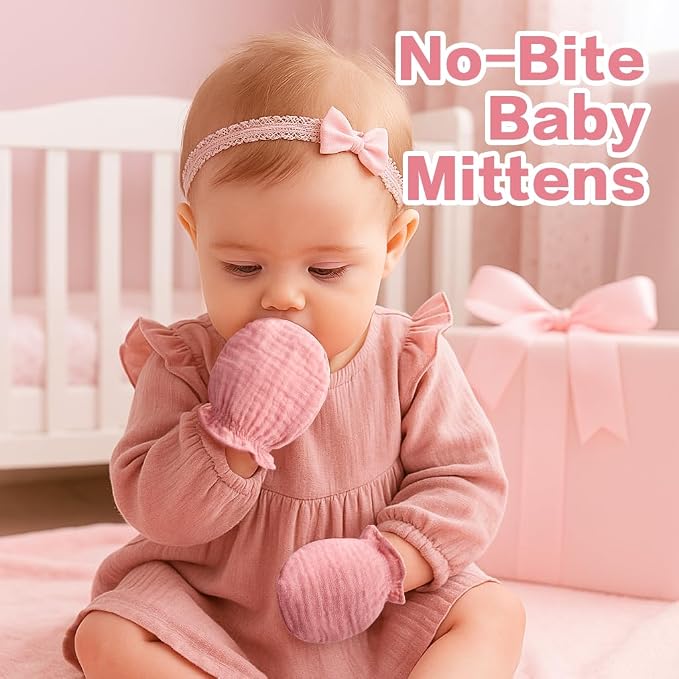 Pro Goleem Muslin Baby Mittens for Newborn, 100% Cotton No Scratch Soft - Image 5