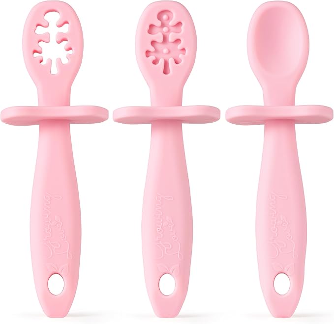 Growing Love Baby Spoons Set, Self Feeding 6 months, Baby utensils, training by Unknown