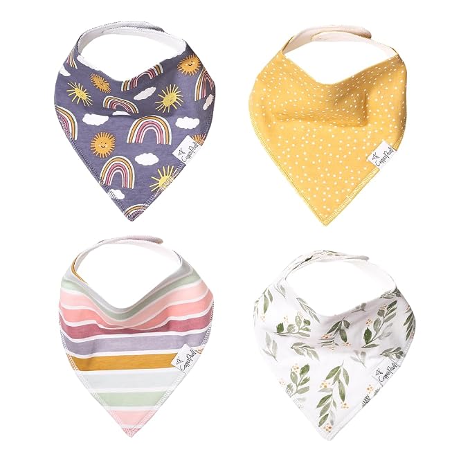 Copper Pearl 4 Pack Soft Cotton Baby Bibs by CopperPearl
