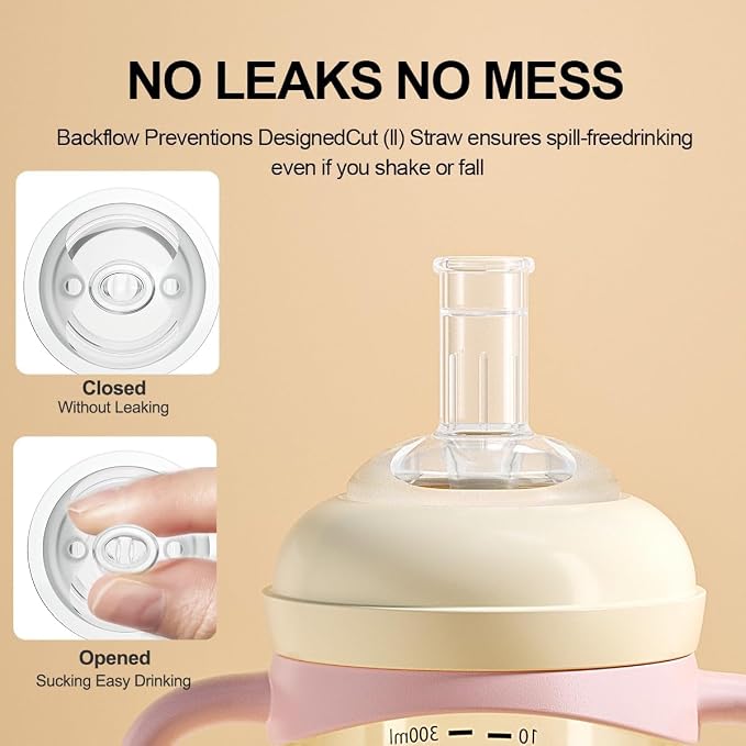 No Spill Sippy Cups, Weighted Straw Toddler Water Bottle - Image 3