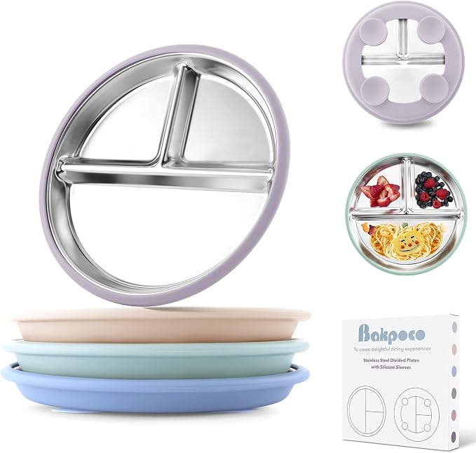 Stainless Steel Toddler Plate by Bakpoco