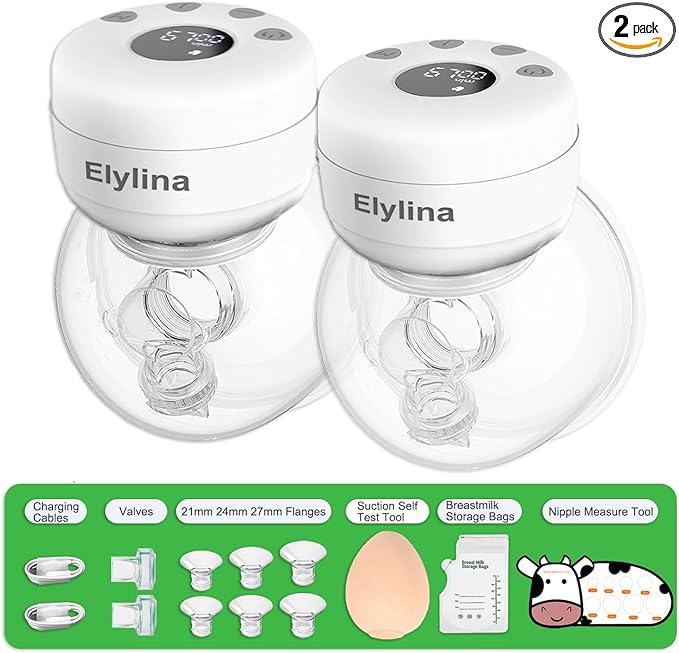 Wearable Breast Pump Hands Free｜Electric, Portable & Hands-Free, Super Quiet & by ElylinaBreastPump