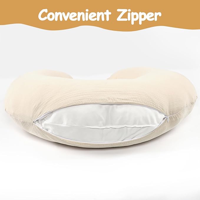 Hooyax Muslin Nursing Pillow Covers Only, Soft and Breathable Nursing Covers - Image 3