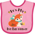 inktastic 1st Birthday Woodland Fox Baby Bib by Inktastic