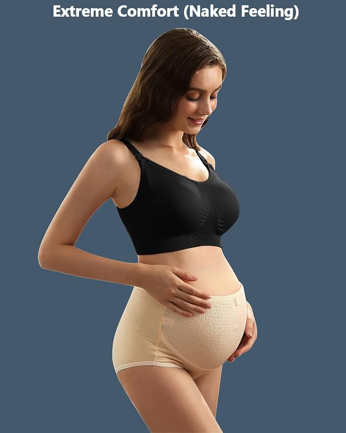 iloveSIA Nursing Bras for Mom Breastfeeding, Seamless Supportive Sleep Bra for - Image 2