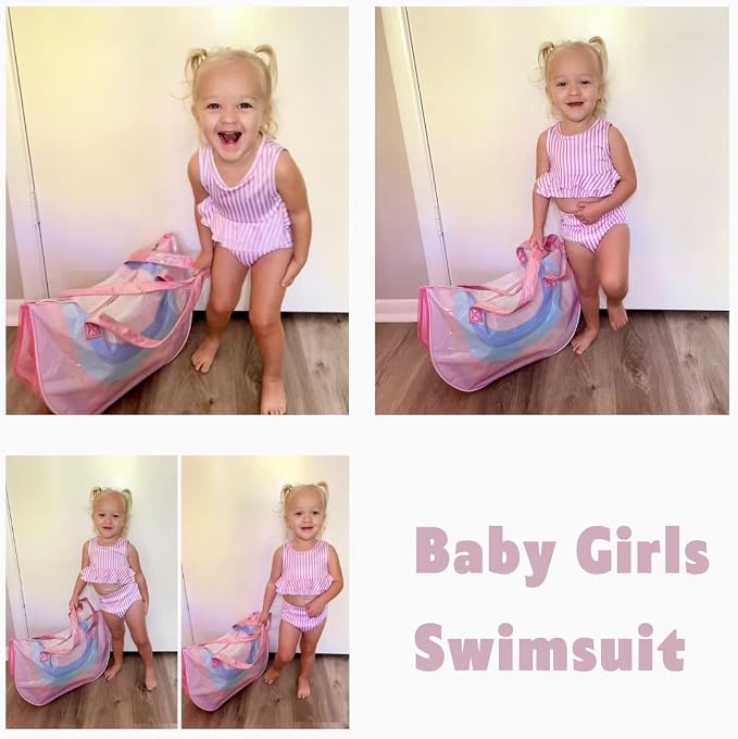 Aalizzwell Toddler Baby Girl Bathing Suit Two Piece Swimsuit Bikini Beach Wear - Image 2