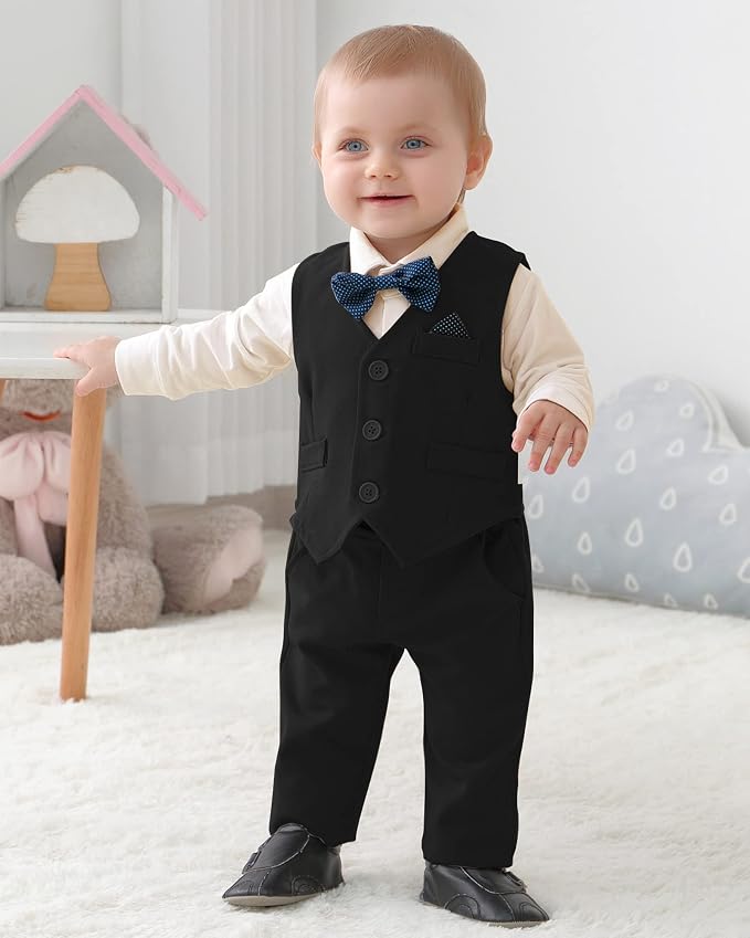 DISAUR Baby Boy Clothes Toddler Boy Outfits 4PCS Gentleman Dress - Image 2