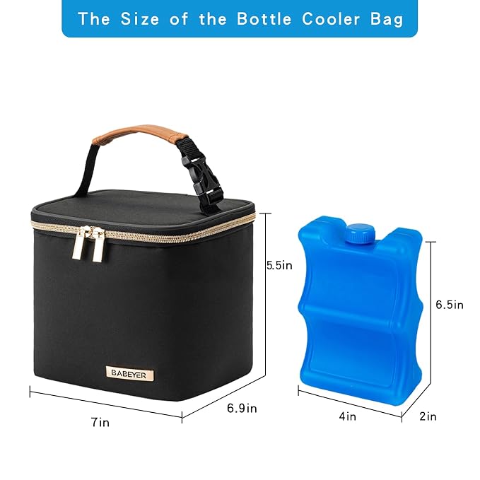 Insulated Bottle Bag with Ice Pack Fits 4 Large Baby Bottles Up to 5 Ounce - Image 5