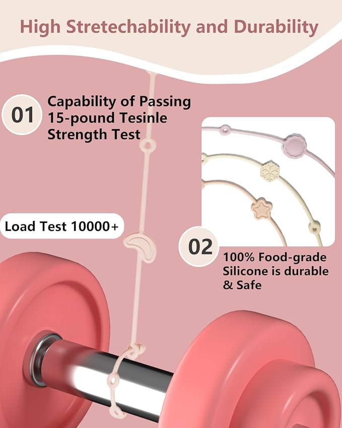6 Pack Silicone Baby Toy Straps - Image 5