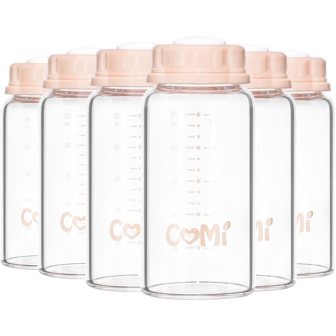 COMI Natural Glass Baby Bottle, Standard Neck Breastmilk Storage Bottle by COMI