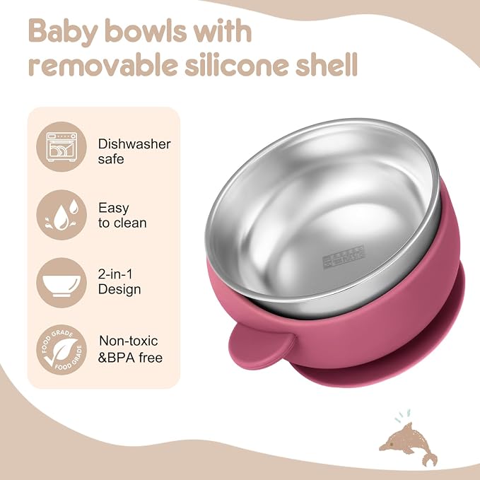 4 Pack Stainless Steel Baby Bowls - Image 5