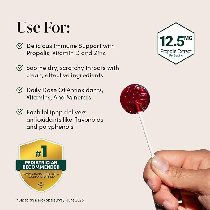 Kids Throat Soothing Lollipops by Beekeeper's Naturals - Image 3