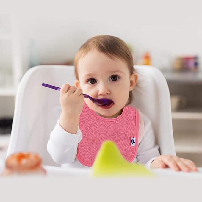 12 Pack Terry Drool Cotton Bibs, Unisex Baby Bibs - Image 5
