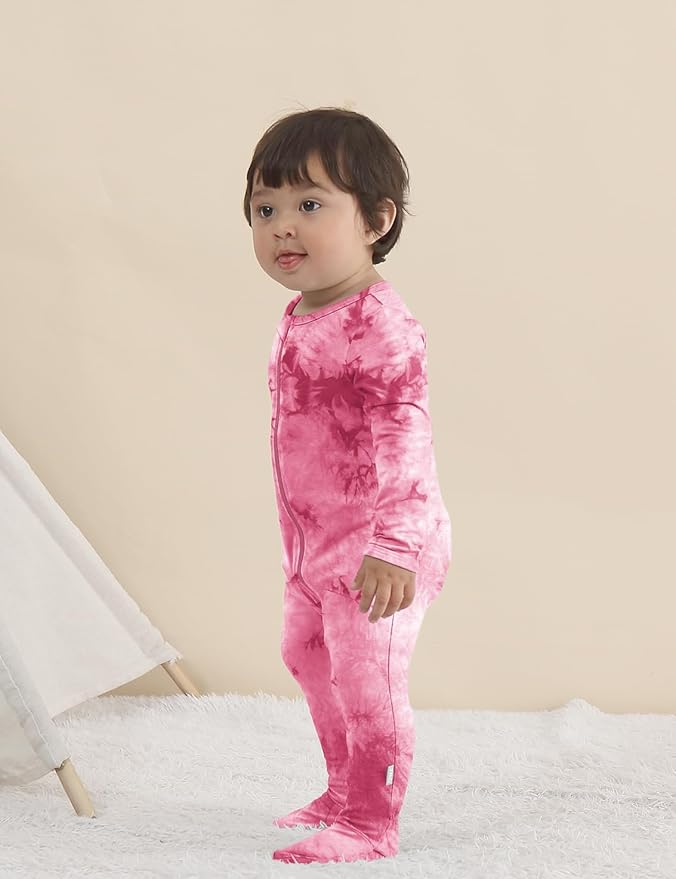Jimonda Baby Girls Boys Footed Pajamas, Rayon From Bamboo, 2 Way Zipper Long - Image 5