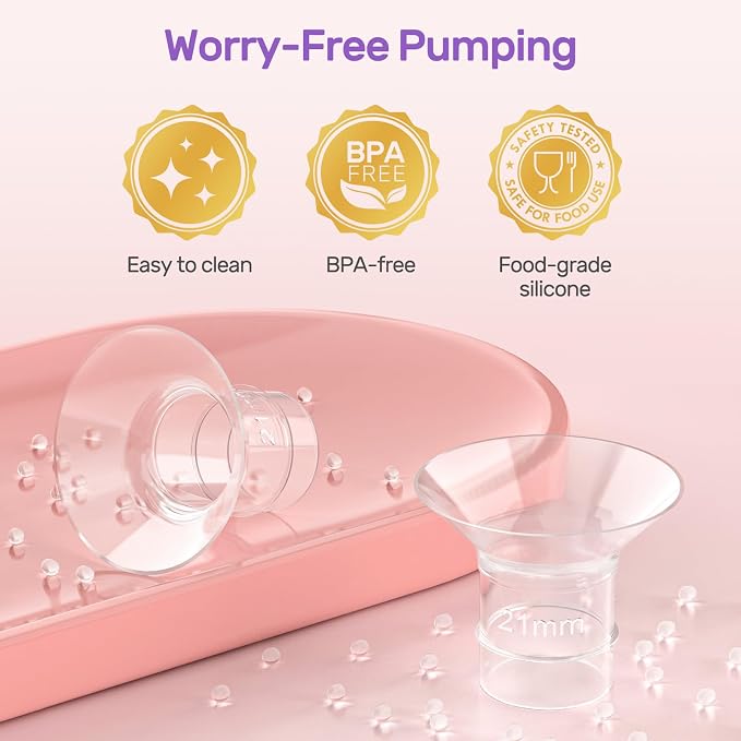 Nuliie 8PCS Silicone Flanges Insert Replacement Kit, Flange Sizing Kit 21mm - Image 3