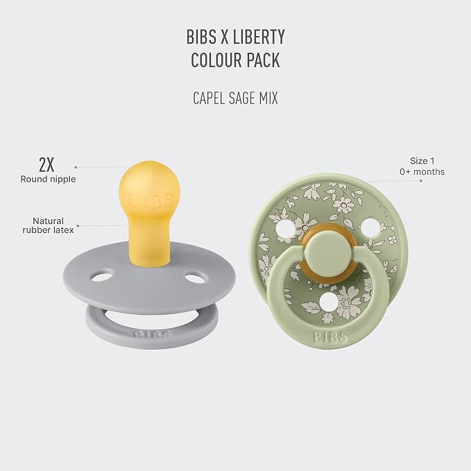 BIBS Colour Liberty Soother 2-Pack, BPA Free Dummy Pacifier, Round Nipple. - Image 2