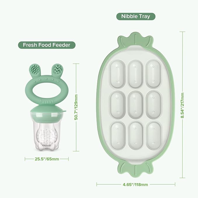 Haakaa Baby Fruit Food Feeder & Silicone Freezer Nibble Tray Combo - Image 8